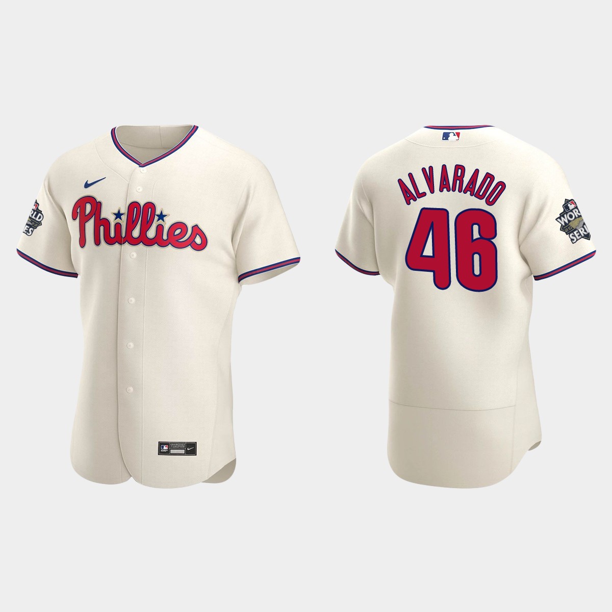 Philadelphia Phillies Jose Alvarado 2022 World Series Cream Jersey