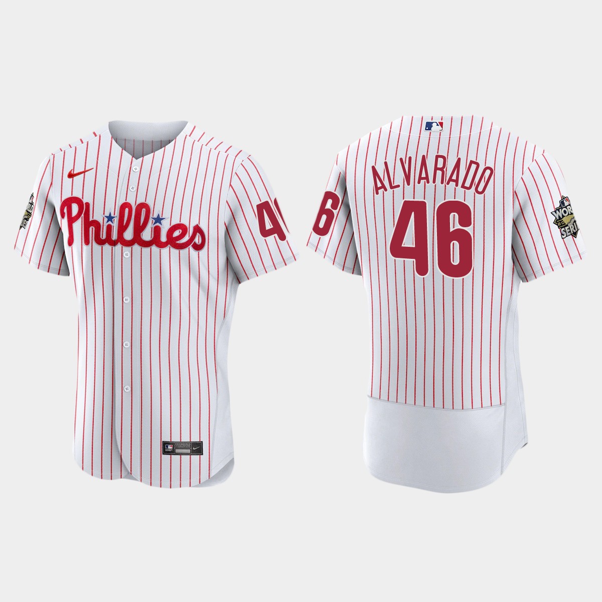 Philadelphia Phillies Jose Alvarado 2022 World Series White Jersey