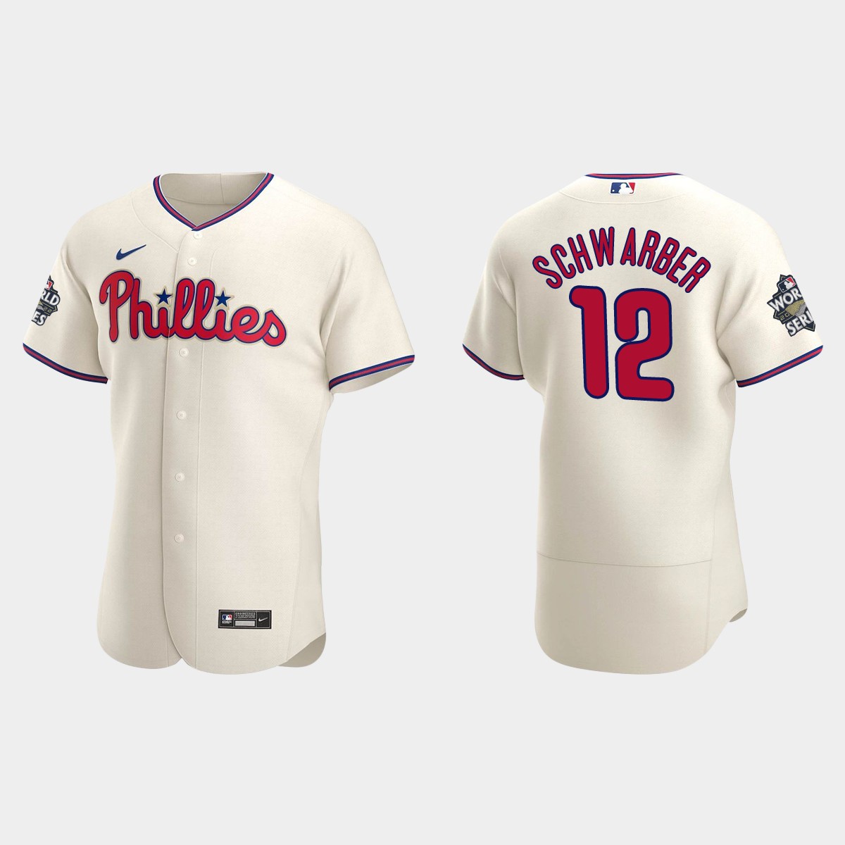Philadelphia Phillies Kyle Schwarber 2022 World Series Cream Jersey