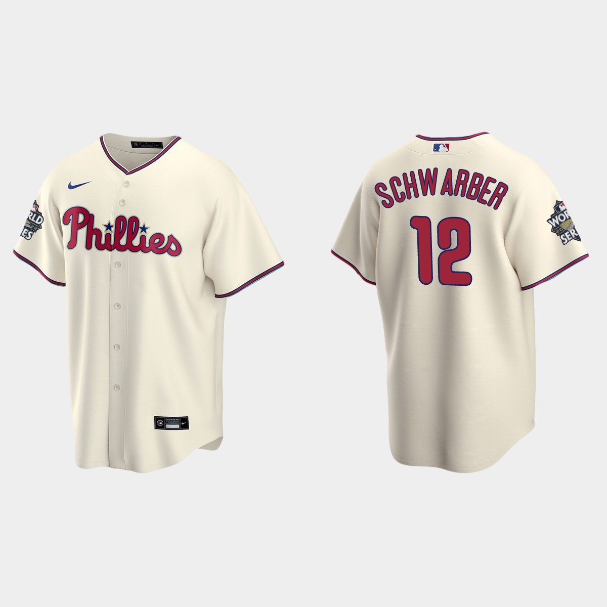 Philadelphia Phillies Kyle Schwarber 2022 World Series Cream Jersey