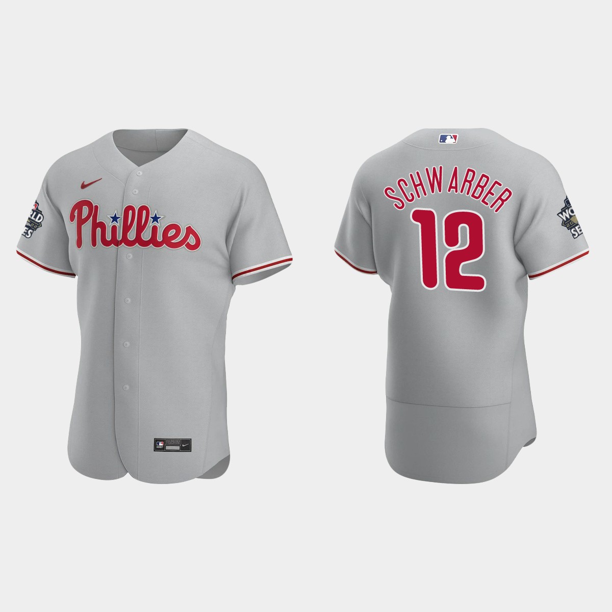 Philadelphia Phillies Kyle Schwarber 2022 World Series Gray Jersey