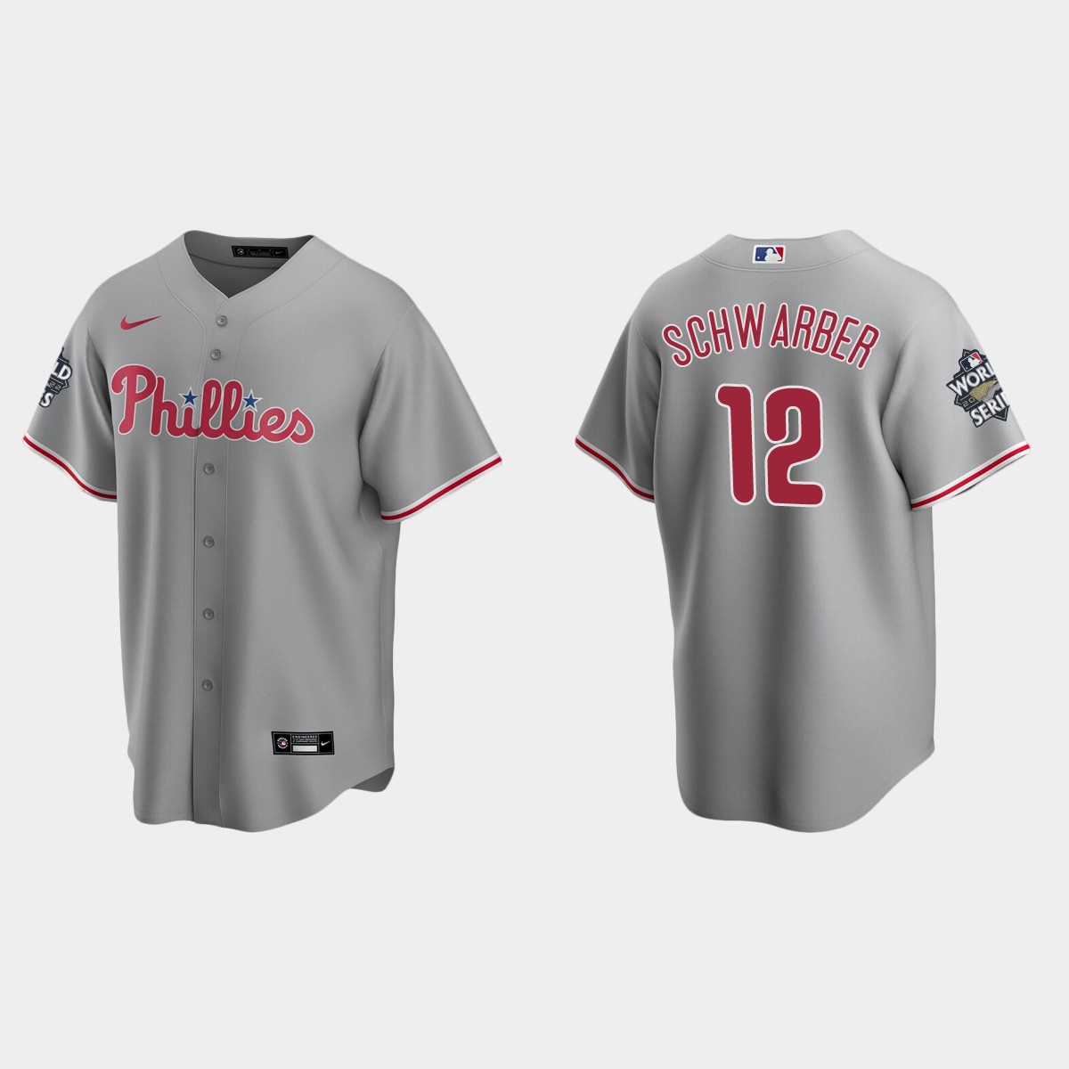 Philadelphia Phillies Kyle Schwarber 2022 World Series Gray Jersey