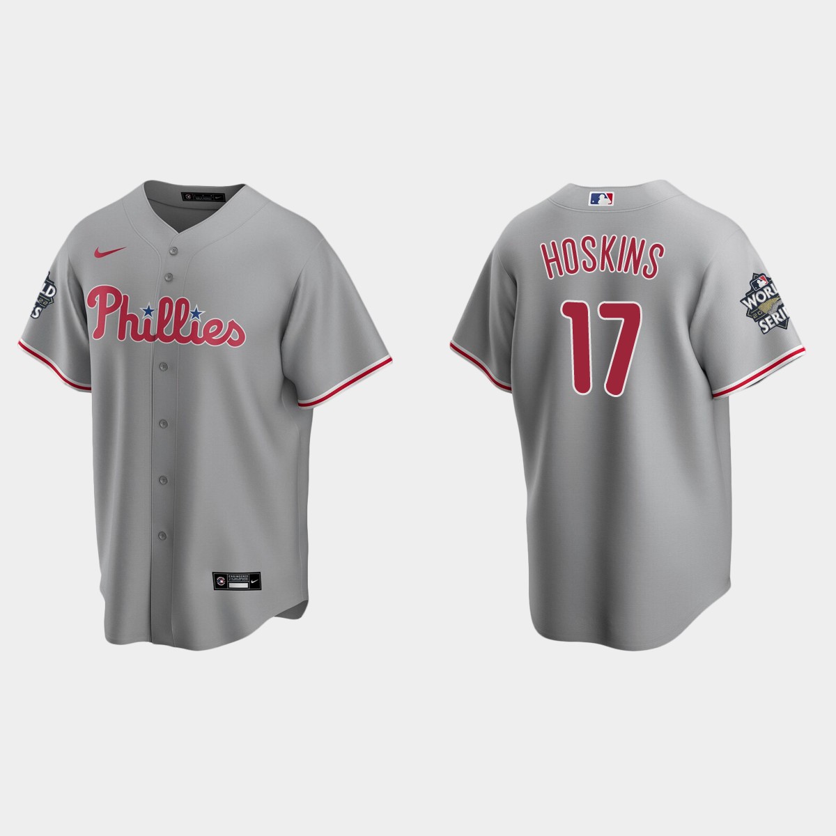 Philadelphia Phillies Rhys Hoskins 2022 World Series Gray Jersey