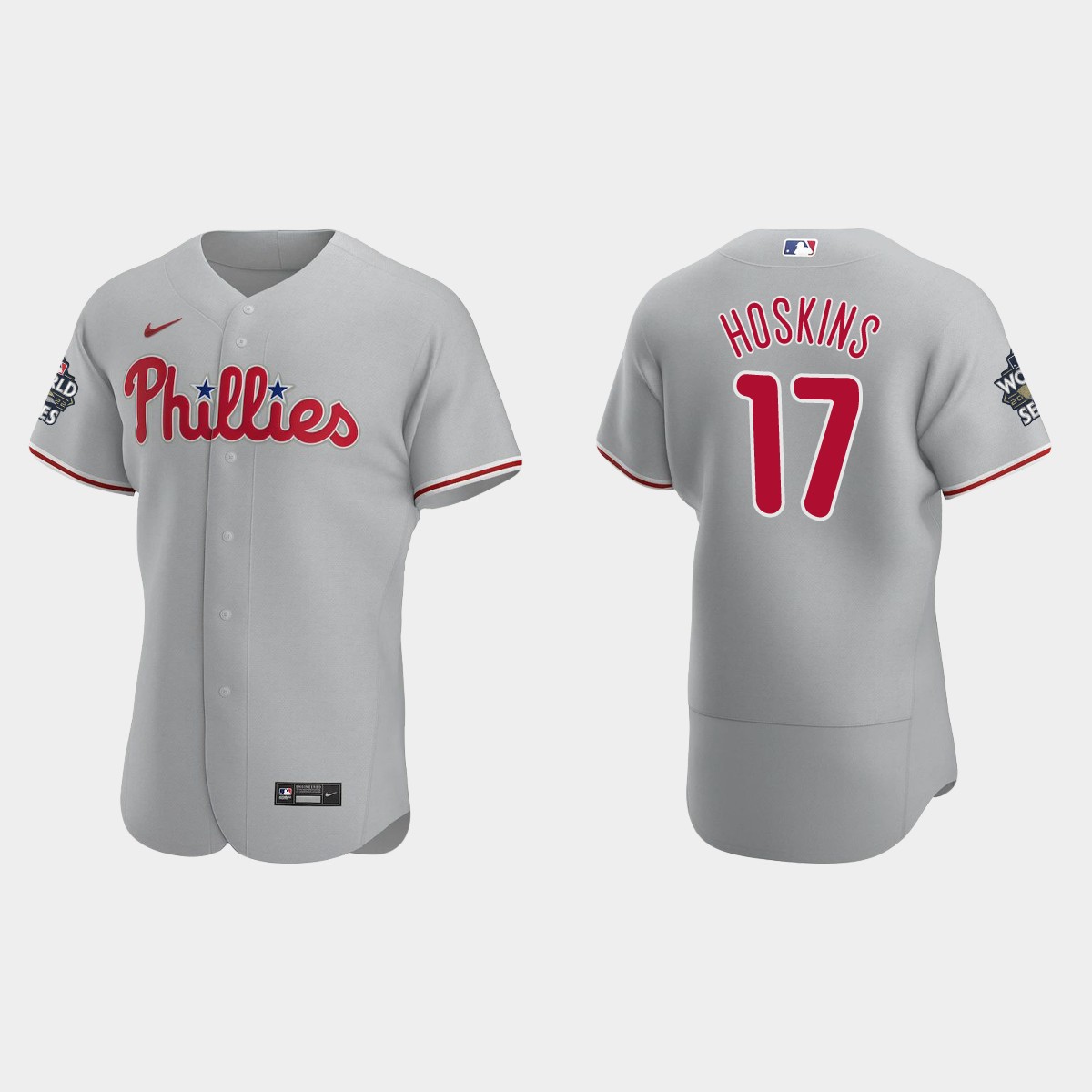 Philadelphia Phillies Rhys Hoskins 2022 World Series Gray Jersey
