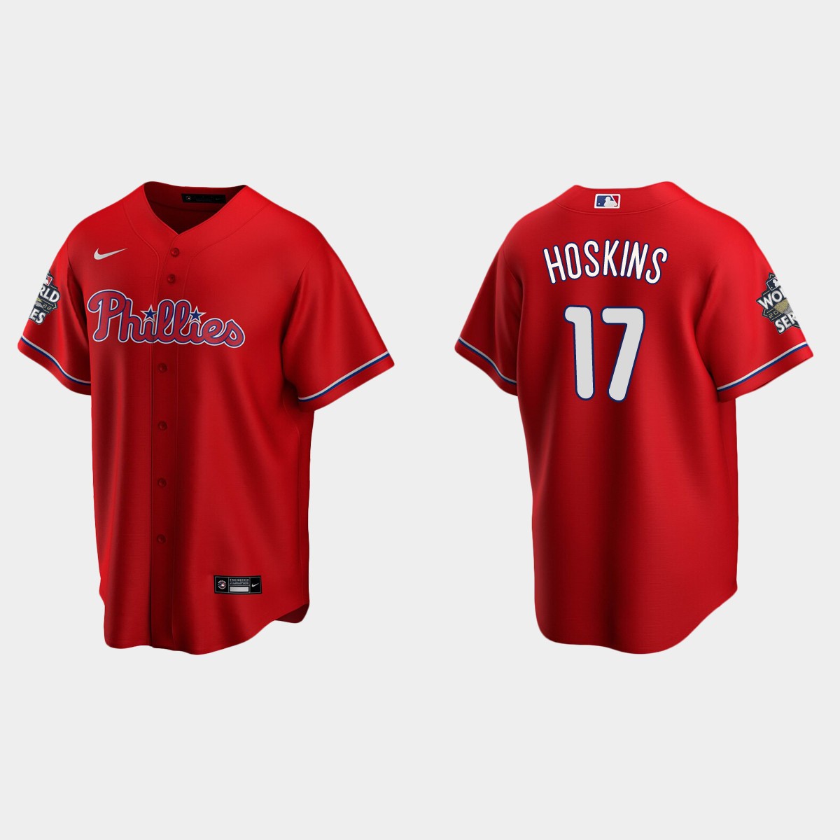 Philadelphia Phillies Rhys Hoskins 2022 World Series Red Jersey