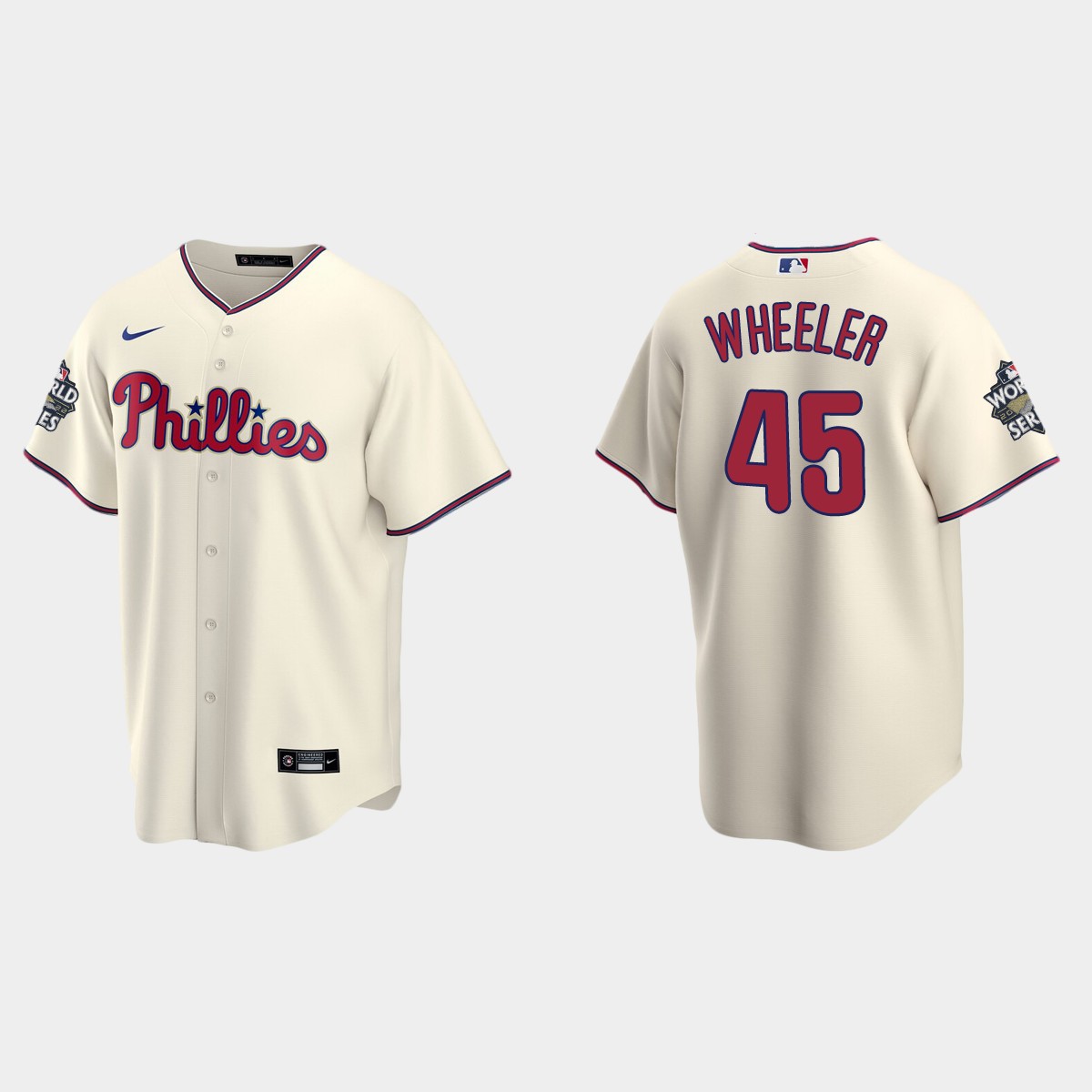 Philadelphia Phillies Zack Wheeler 2022 World Series Cream Jersey