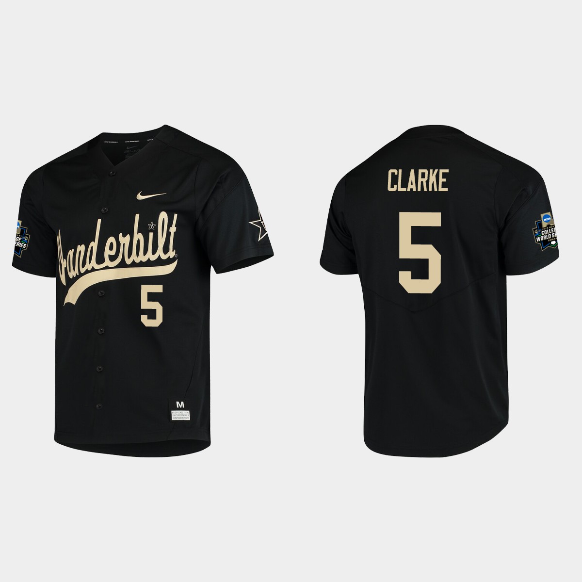 Philip Clarke Vanderbilt Commodores College World Series  Jersey - Black