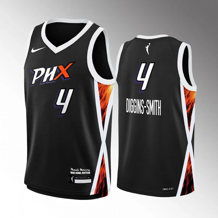 Phoenix Mercury Skylar Diggins-Smith 2022 Rebel Edition #4 Jersey WNBA Victory Player Youth Black