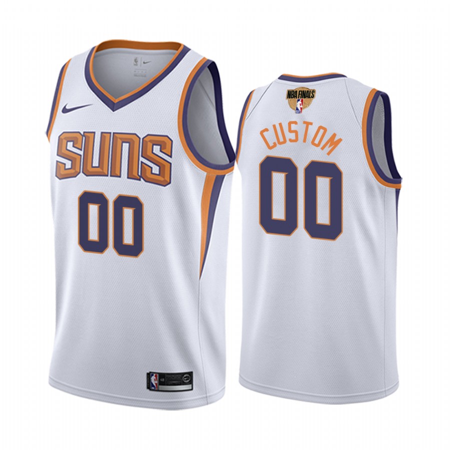 Phoenix Suns #00 Custom 2021 NBA Finals White Jersey Association Edition