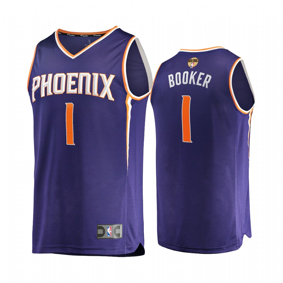 Phoenix Suns #1 Devin Booker 2021 NBA Finals Bound Purple Jersey