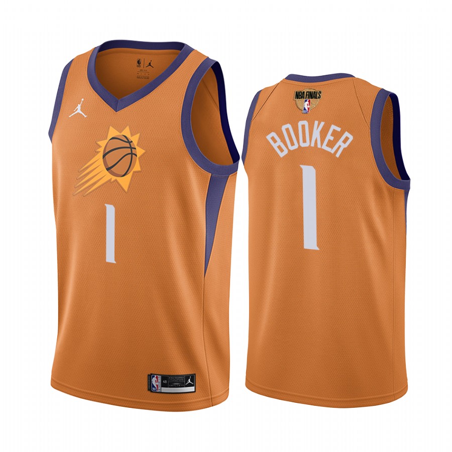 Phoenix Suns #1 Devin Booker 2021 Western Conference Champions Orange Jersey