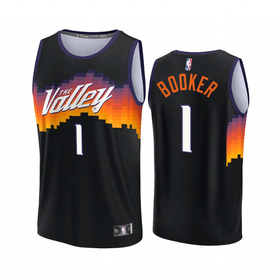Phoenix Suns #1 Devin Booker Jersey 2021-22 NBA75th City Edition Black