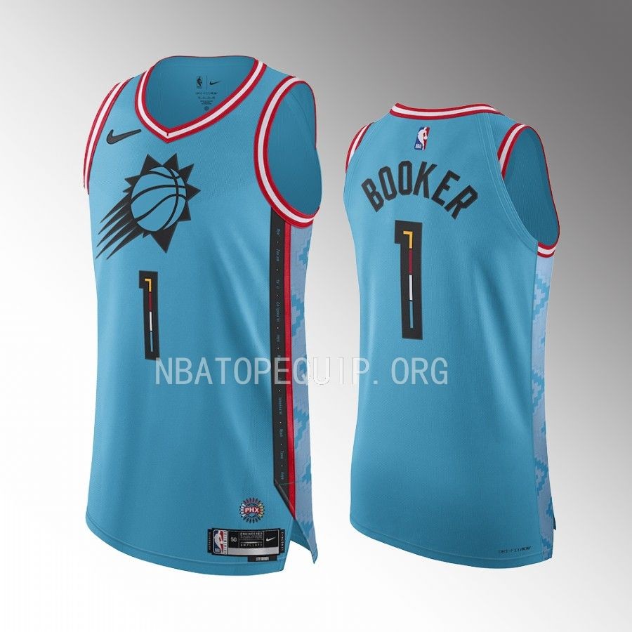 Phoenix Suns #1 Devin Booker Turquoise Jersey 2022-23 City Edition