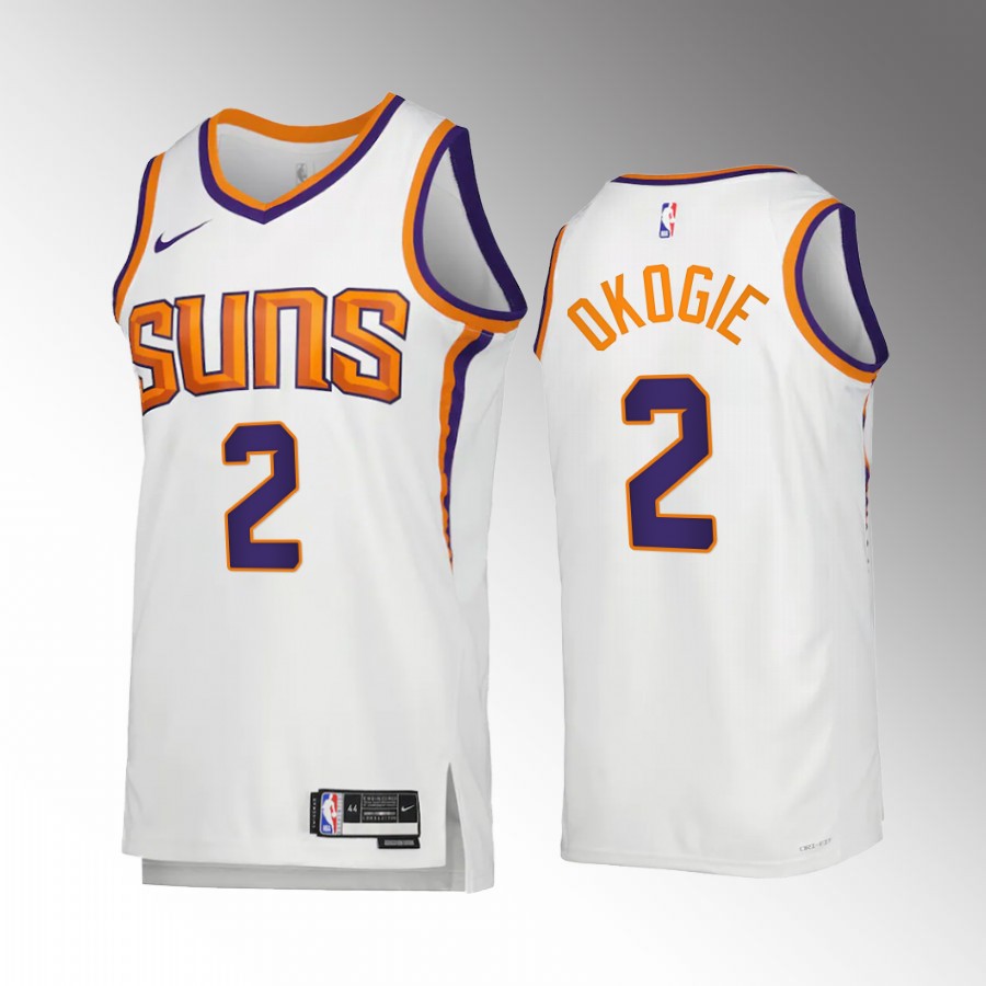 Phoenix Suns Association Edition Josh Okogie White #2 Jersey 2022-23 Swingman