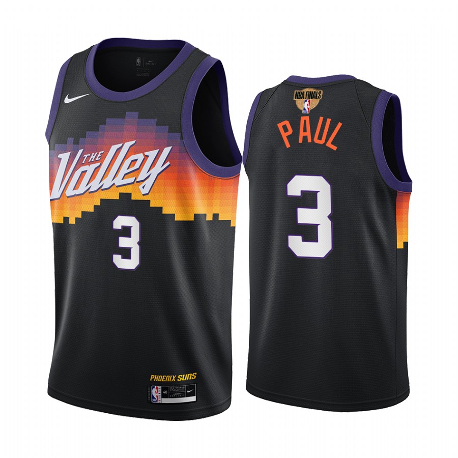 Phoenix Suns Chris Paul #3 Black 2021 NBA Playoffs Jersey