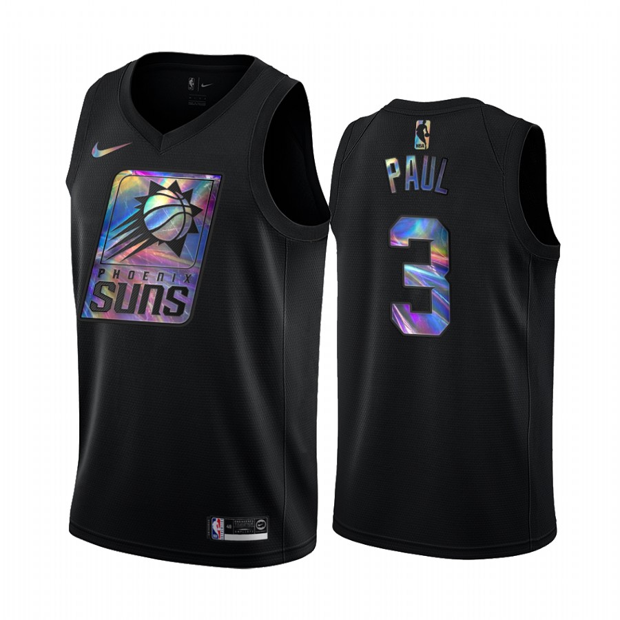 Phoenix Suns Chris Paul #3 Jersey Iridescent Holographic Black Limited Edition