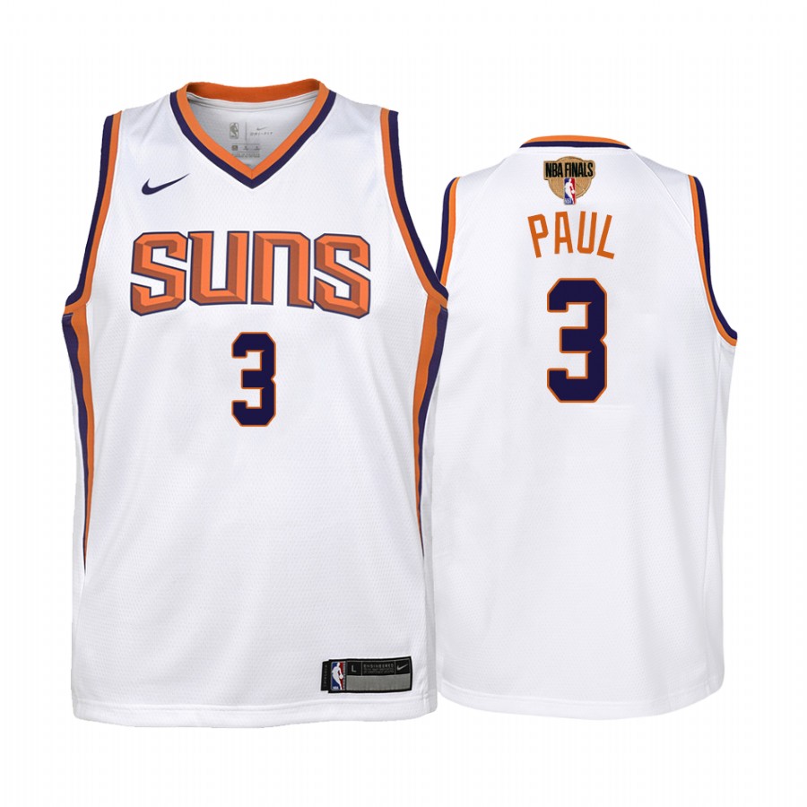 Phoenix Suns Chris Paul 2021 NBA Finals White Youth Jersey Association Edition #3