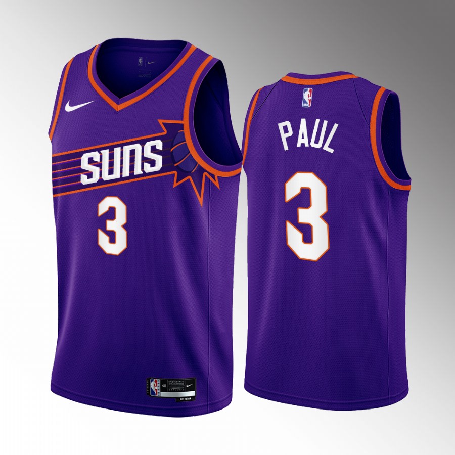Phoenix Suns Chris Paul 2023-24 Icon Edition Purple #3 Jersey Swingman