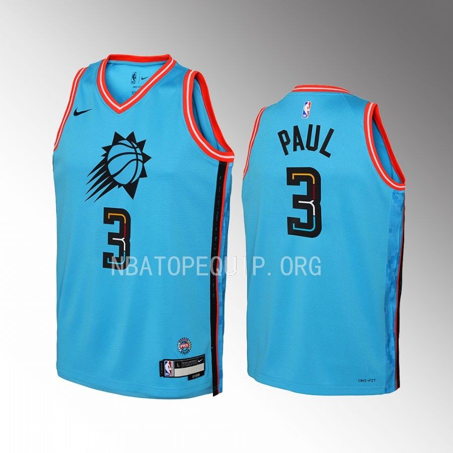 Phoenix Suns Chris Paul City Edition Turquoise Youth Jersey Swingman #3