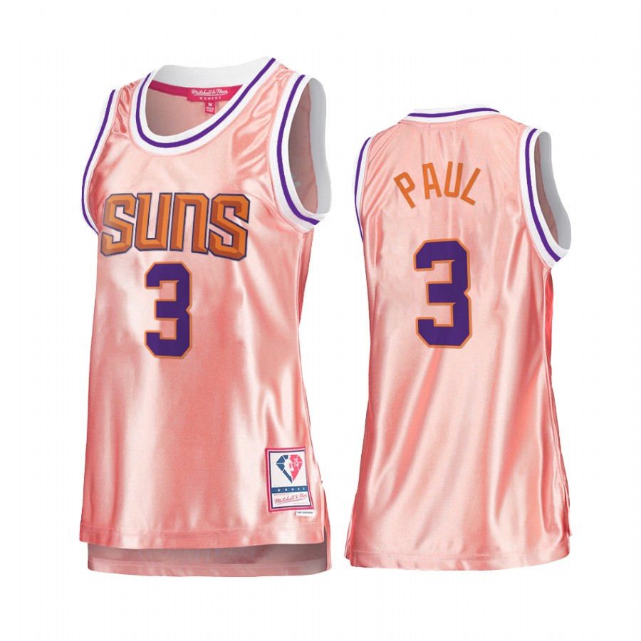 Phoenix Suns Chris Paul Rose Gold Pink 75th Anniversary Women's Jersey #3