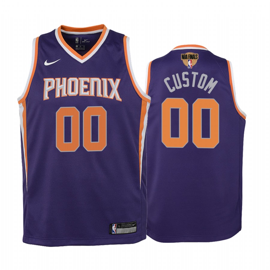 Phoenix Suns Custom 2021 NBA Finals Purple Youth Jersey Icon Edition #00