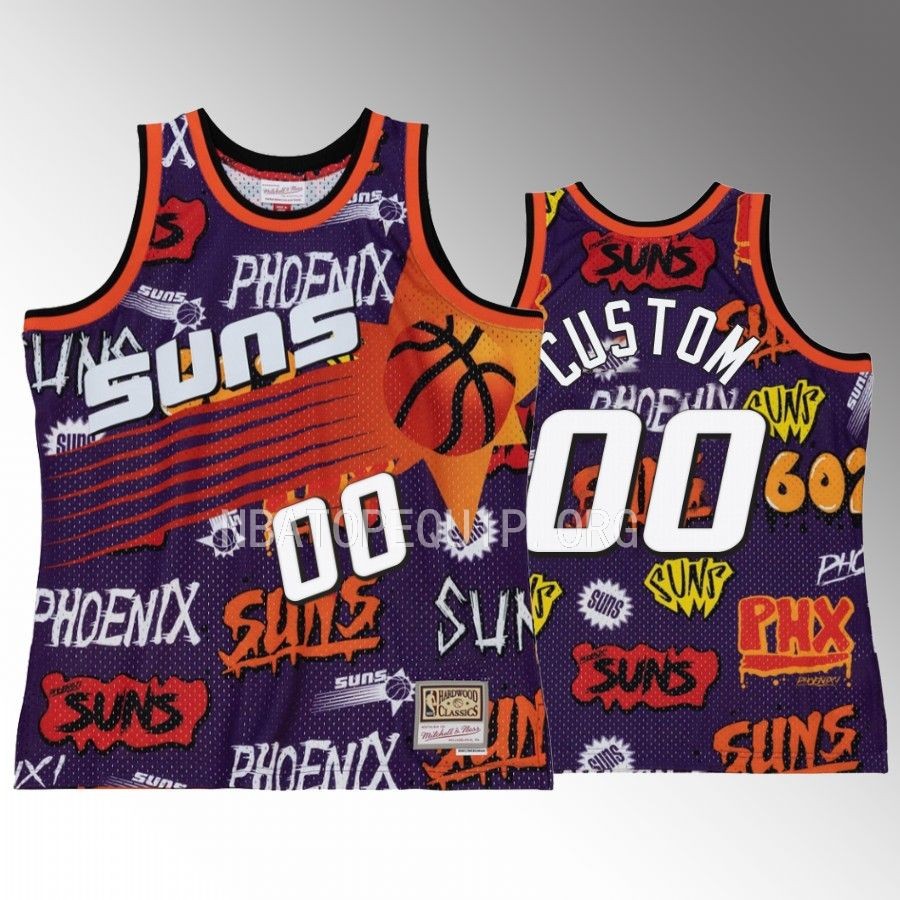 Phoenix Suns custom Purple Slap Sticker Men Jersey HWC Swingman