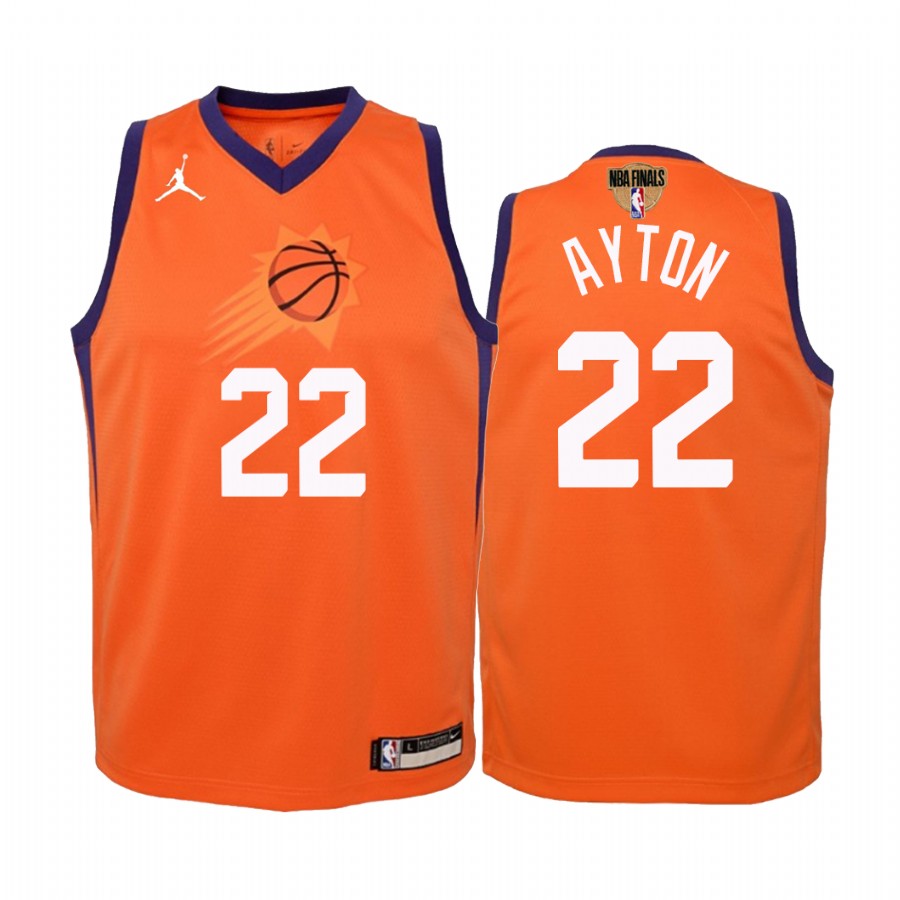 Phoenix Suns Deandre Ayton 2021 NBA Finals Orange Youth Jersey Statement Edition #22