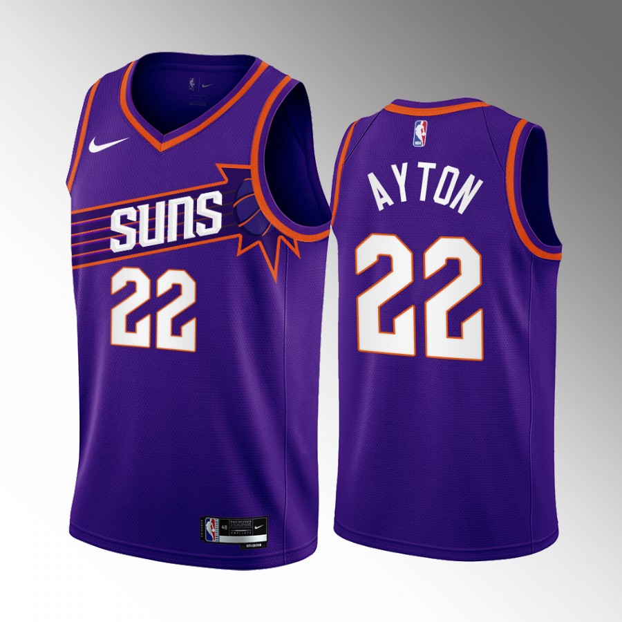 Phoenix Suns Deandre Ayton 2023-24 Icon Edition Purple #22 Jersey Swingman