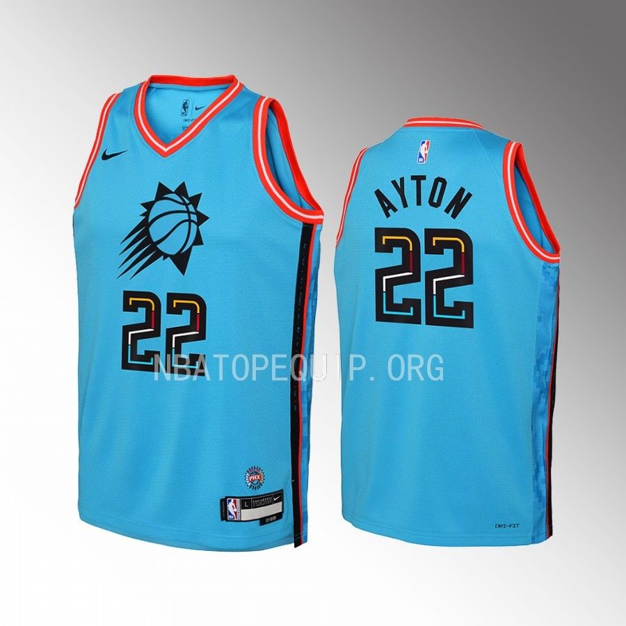 Phoenix Suns Deandre Ayton City Edition Turquoise Youth Jersey Swingman #22