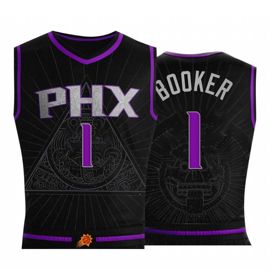 Phoenix Suns Devin Booker 2021-22 Black Mexican Aztec Jersey Honor the Valley