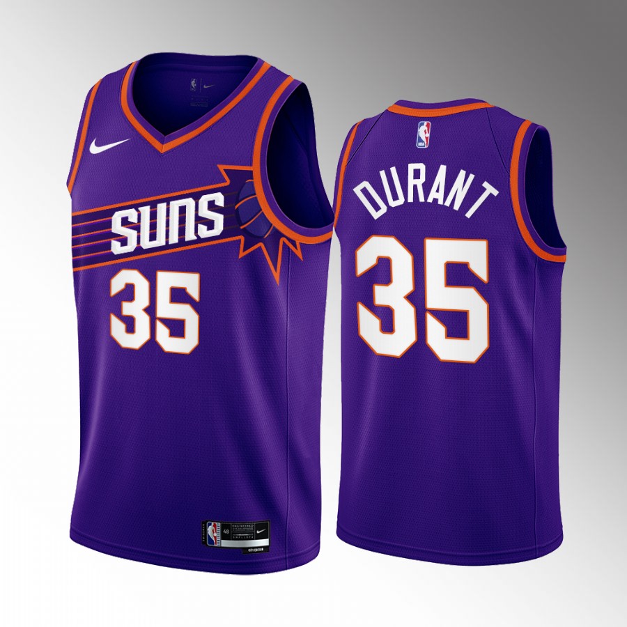 Phoenix Suns Kevin Durant 2023-24 Icon Edition Purple #35 Jersey Swingman