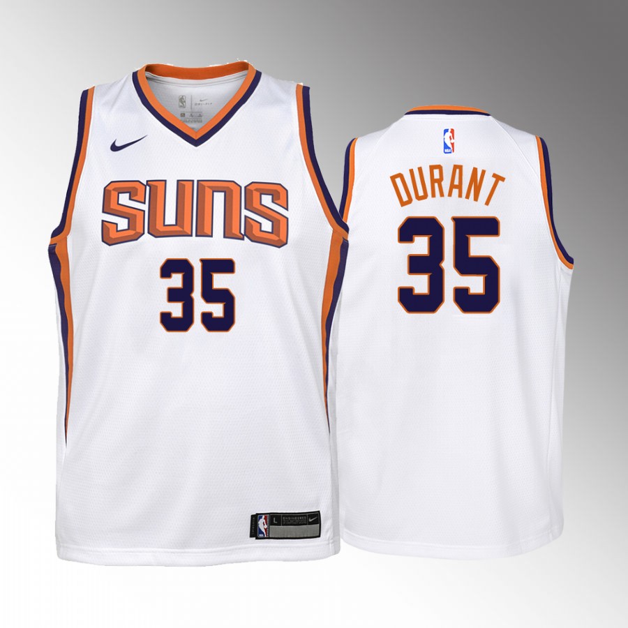 Phoenix Suns Kevin Durant Association Edition White Youth Jersey 2022 Trade #35
