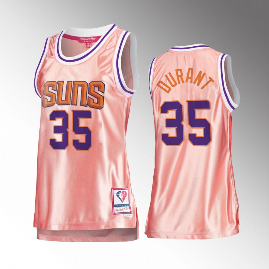 Phoenix Suns Kevin Durant Rose Gold Pink Mitchell Ness Women's Jersey #35