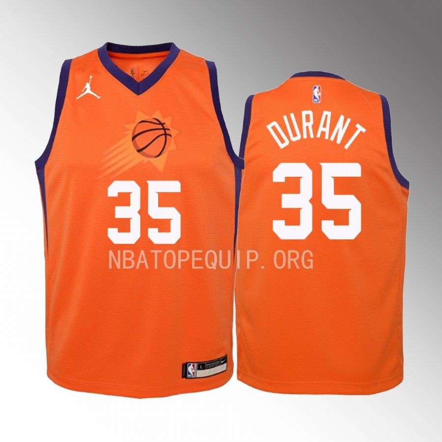 Phoenix Suns Kevin Durant Statement Edition Orange Youth Jersey Swingman #35