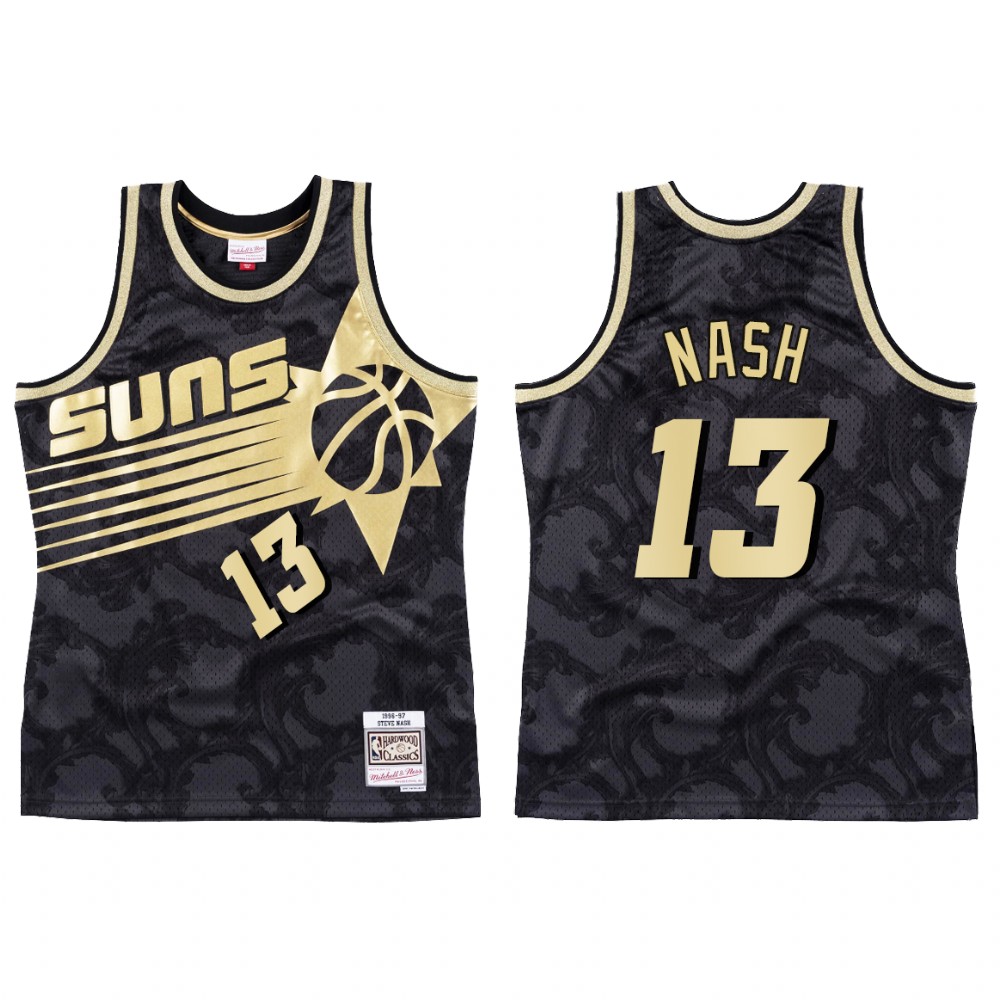 Phoenix Suns Steve Nash #13 HWC Jersey Men's Black Toile
