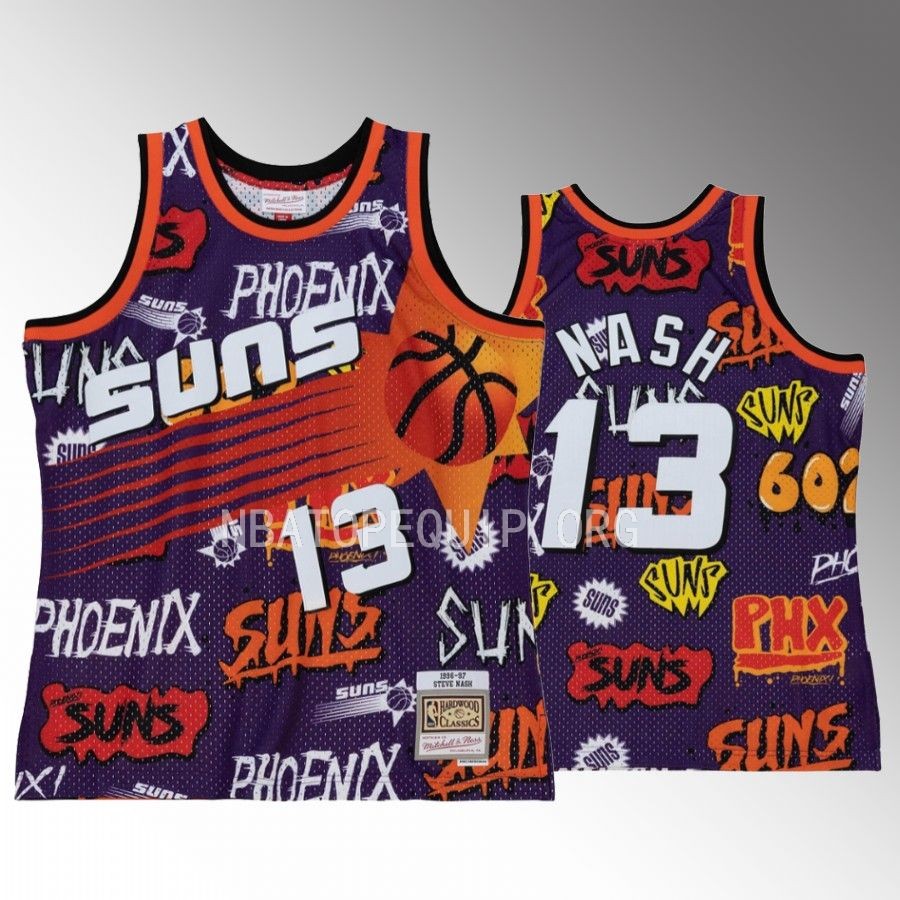 Phoenix Suns Steve Nash Purple Slap Sticker Men Jersey HWC Swingman