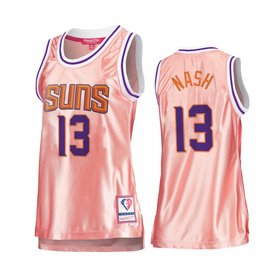 Phoenix Suns Steve Nash Rose Gold Pink 75th Anniversary Women's Jersey #13