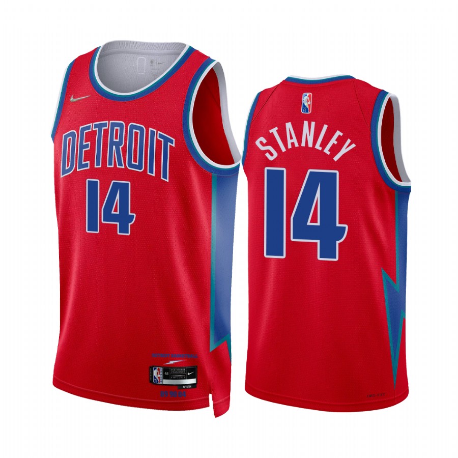 Pistons Cassius Stanley City Edition Red 2021-22 Jersey 75th Diamond