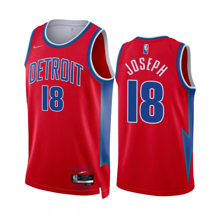 Pistons Cory Joseph City Edition Red 2021-22 Jersey 75th Anniversary