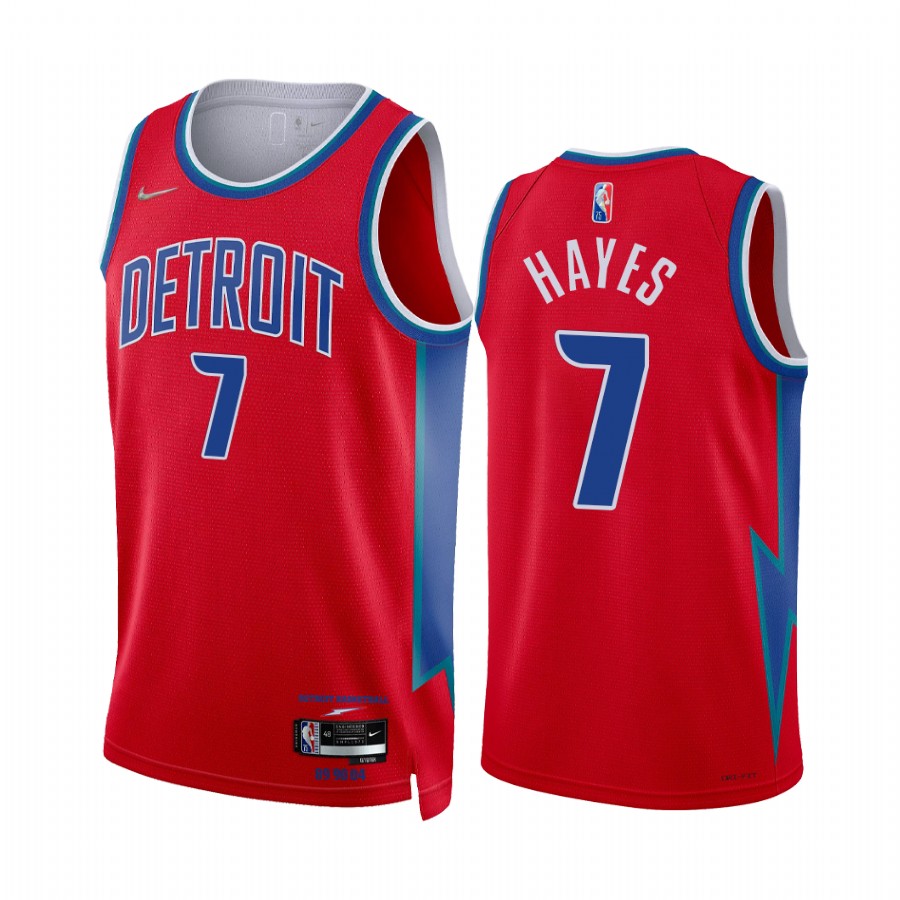 Pistons Killian Hayes City Edition Red 2021-22 Jersey 75th Anniversary