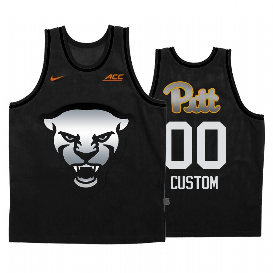 Pitt Panthers Custom Jersey 2020-21 Steel City Gray Panther Face