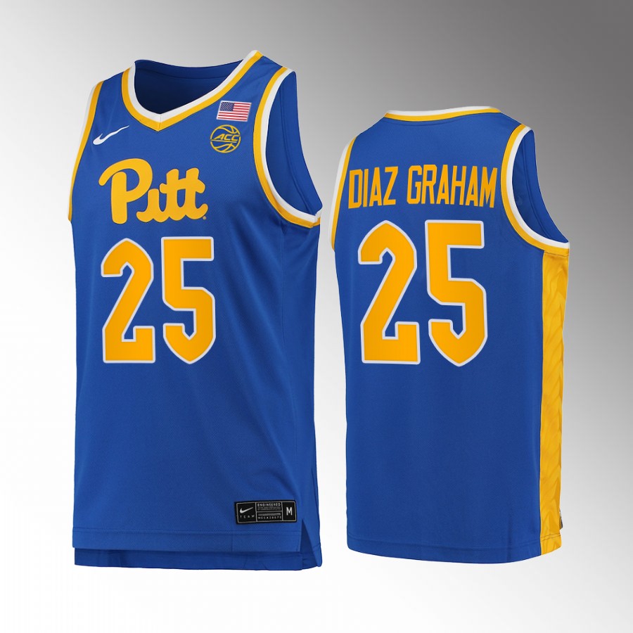 Pitt Panthers Guillermo Diaz Graham Jersey 2022-23 College  Royal  Uniform