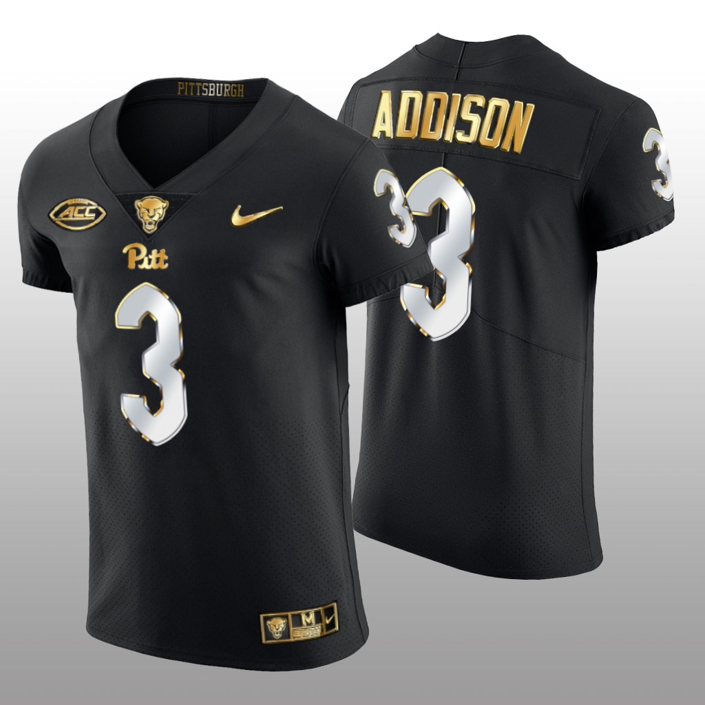Pitt Panthers Jordan Addison Black Limited  Jersey Golden Edition - Men