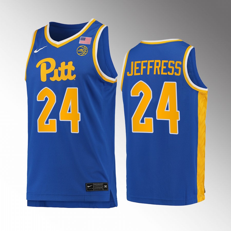 Pitt Panthers William Jeffress Jersey 2022-23 College  Royal  Uniform