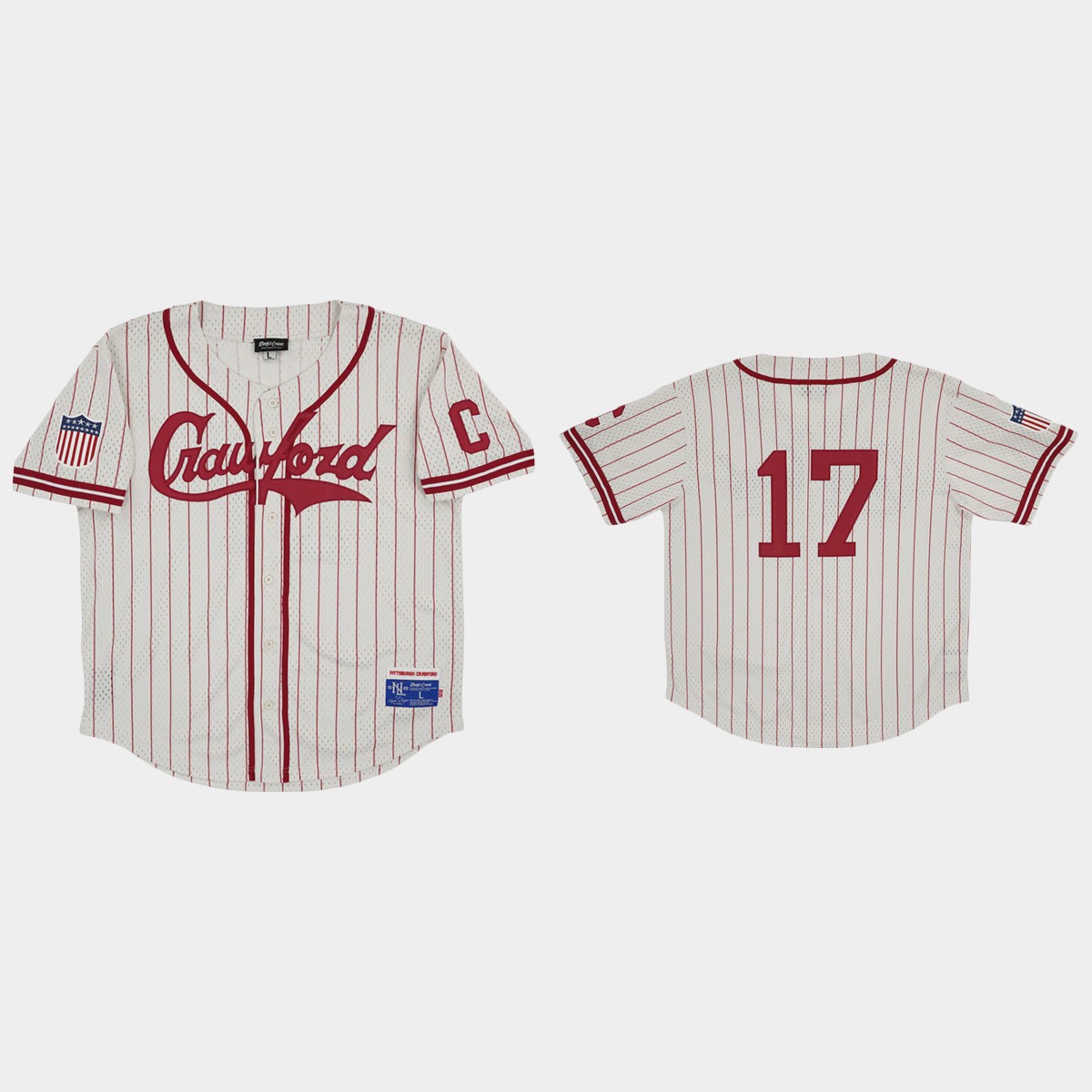 Pittsburgh Crawfords #17 Rings And Crwns Mesh Jersey - Cream