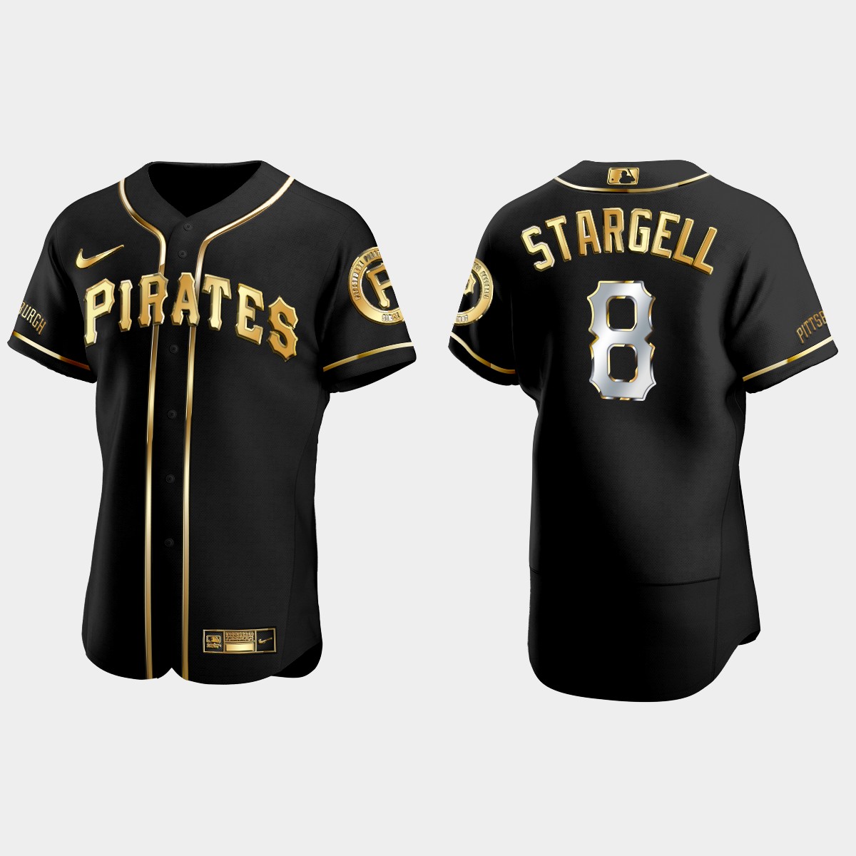 Pittsburgh Pirates #8 Willie Stargell Golden Edition Jersey - Black