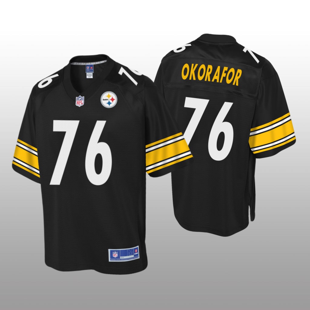 Pittsburgh Steelers #76 Black Chukwuma Okorafor Pro Line Jersey - Youth