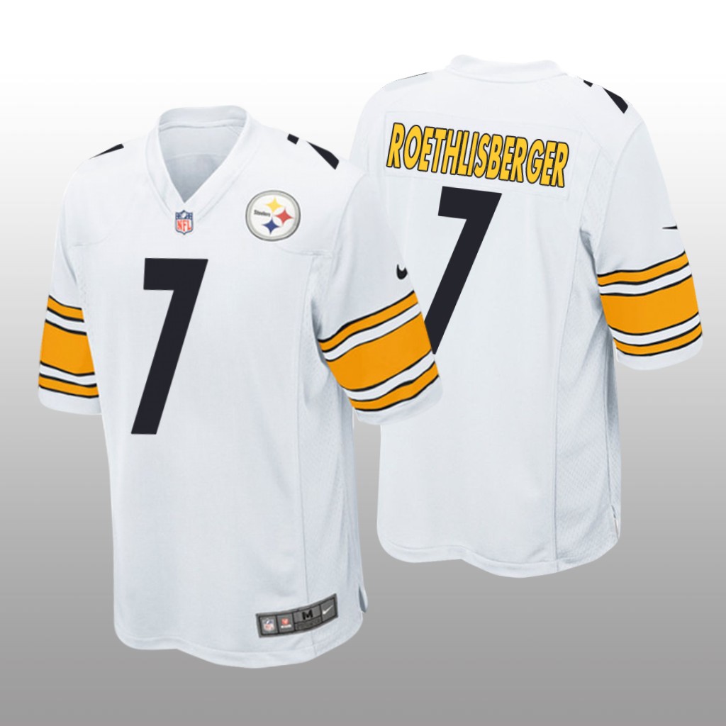 Pittsburgh Steelers #7 White Men's Ben Roethlisberger Game Jersey