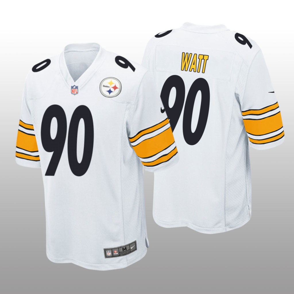 Pittsburgh Steelers #90 White Men's T.J. Watt Game Jersey