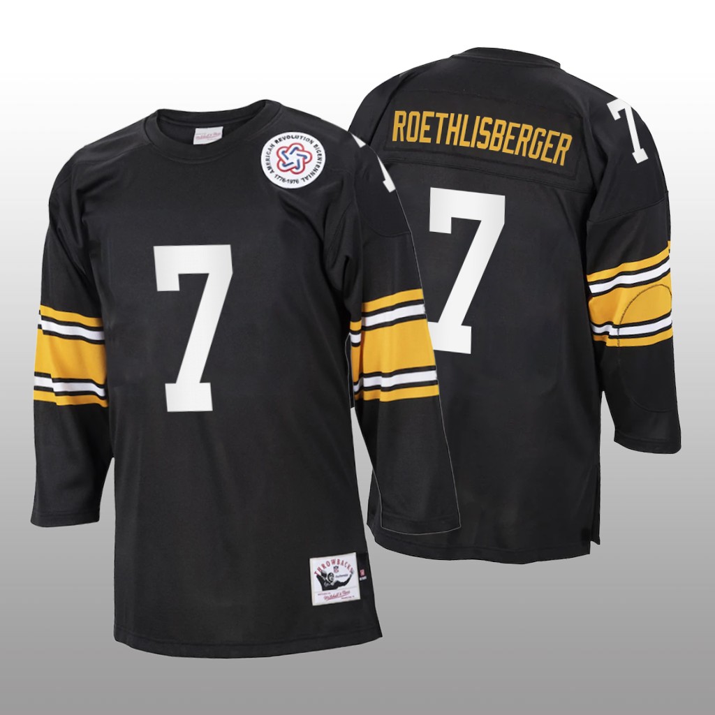 Pittsburgh Steelers Ben Roethlisberger Black Throwback 1975 - Men's